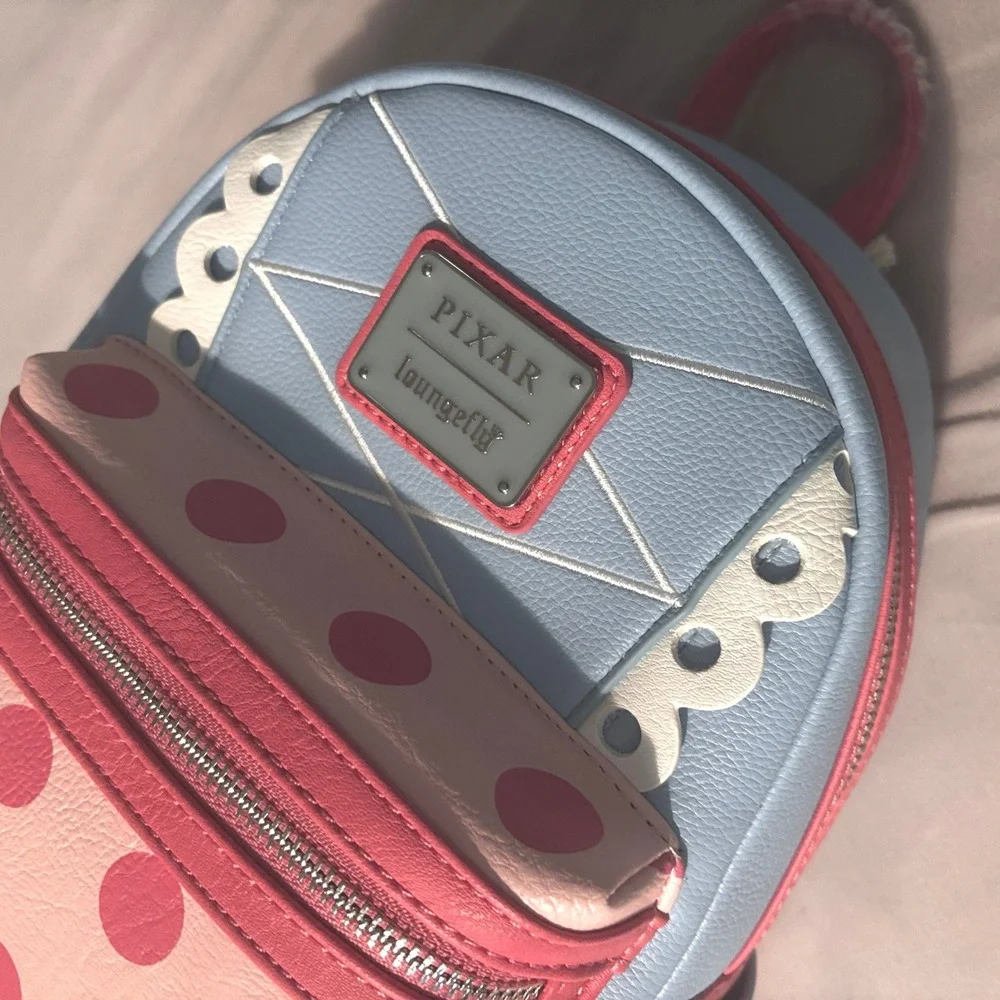 Loungefly Pixar Toy Story Bo Peep Polka Dot Scalloped Mini Backpack Blue Pink